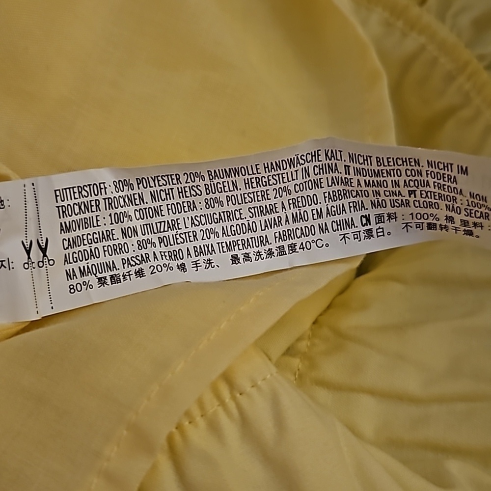 ENGLISH FACTORY Canary Yellow Puff Sleeve Ruffled Drop Waist Mini Dress - Picture 9 of 10